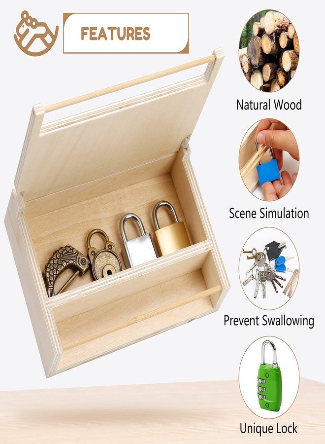 Woodtoe 8 PCS Montessori Lock and Key Toy, Montessori Toys for Toddlers 3 4 5 Year Old, Kids Tool Set, Montessori Materials Preschool Learning Sensory Toy, Fine Motor Skill, Christmas Toys for Kid 3-6 - Image 5